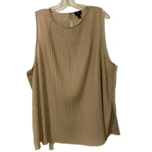 River Island, Elegant Shimmery Beige Sleeveless Blouse, Size 24